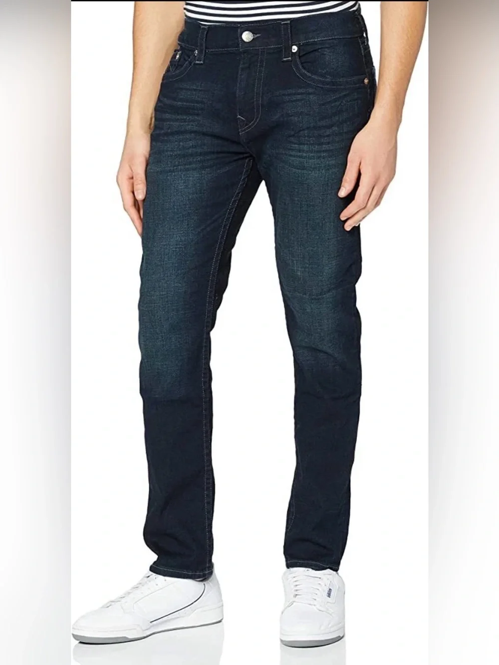 True Religion Dark Wash Rocco Relaxed Skinny Denim Jeans.  Sz 33